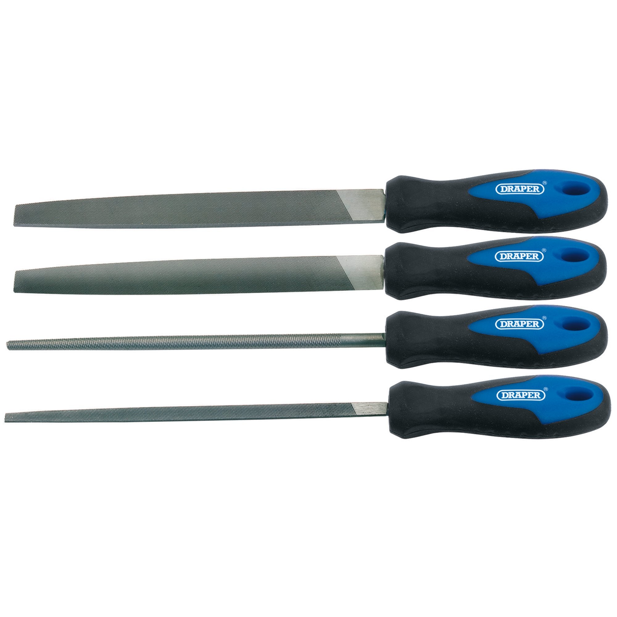 Soft-Grip-Engineers-File-Set,-200mm-(4-Piece)